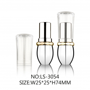 High Class Beautiful Plastic Metallized Lipstick Bottle Tube with Clear Lid