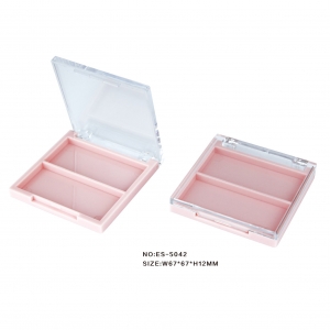 Wholesale 2 Colors Square Cosmetic Blush Container Custom Empty 2 Wells Eye Shadow Case Packaging