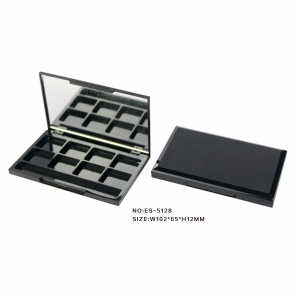 Popular Matte Black Empty Plastic 8 Colors Eye Shadow Palette Packaging with Slot