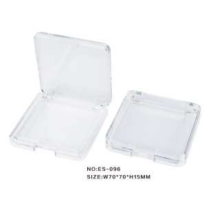 High Quality Cosmetic Packaging Empty Square Plastic Transparent Compact Powder Case