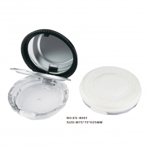 Hot Universal Size Empty Round Plastic Compact Powder Case with Mirror