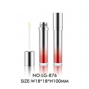 Best Seller Silver Gradient Color Cylinder Lipgloss Container Empty Plastic Luxury Lip Gloss Packaging